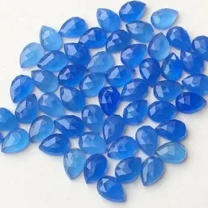 4x6mm Natural Blue Chalcedony Pear Rose Cut Loose Wholesale Calibrated Cabochon Stone for Jewelry Making Shop Alibaba India 2024