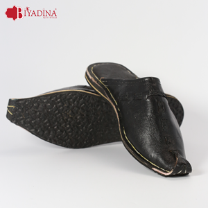 Elegant Beige Anti-Slip Moroccan Babouches for <b>Men</b> 100% Genuine <b>Leather</b> Comfortable Flat Breathable Quick-Drying Indoor/Outdoor - Product Image 4