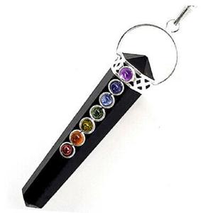 Vente en gros du dernier pendentif en cristaux de tourmaline noire à double pointe breloque en pierre précieuse d'agate polie pour la décoration de la maison Feng Shui - Product Image 1