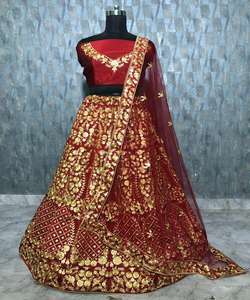 Lehenga Choli Dupatta de Diseño en Algodón, Seda y Georgette con Bordado y Pedrería, Ropa de Boda Moderna, Lavable, Prenda Étnica al por Mayor - Product Image 6