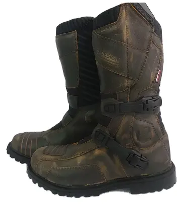 Touring MX Adventure Boots Waterproof, CE Approved Leather Men Motorcycle Boots Adventure