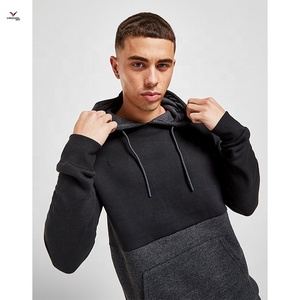 Chándal de invierno para hombre de gran venta con técnicas teñidas de hilo de patrón sólido y cuello con capucha de logotipo personalizado de impresión digital elegante - Product Image 4