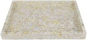 Plateau de service en nacre carré et rond pour bar de bureau d'hôtel à domicile au design floral au prix le plus bas - Product Image 3