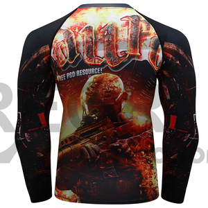 Protector de sarpullido mma de compresión, manga larga, estampado por sublimación, diseño OEM - Product Image 5