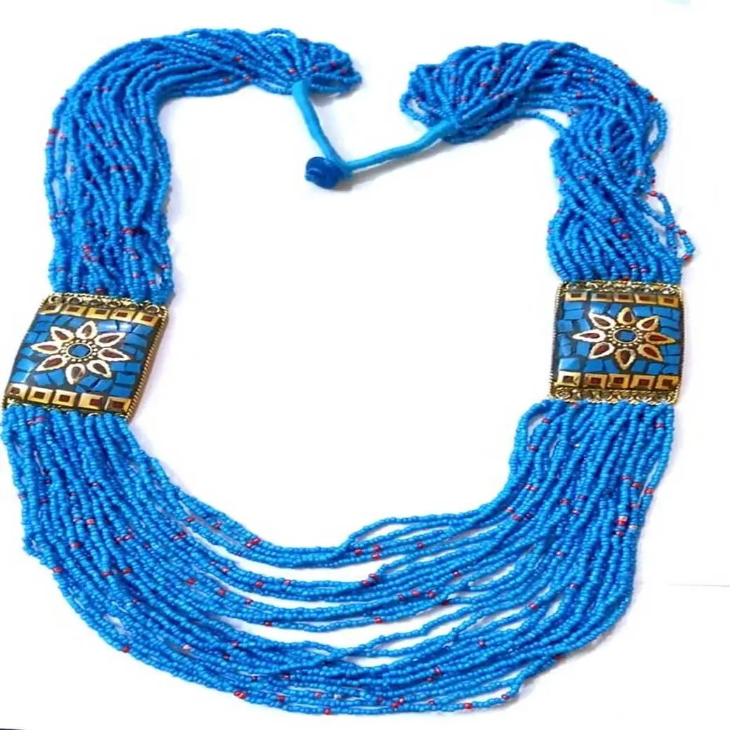 Rawat Kunst handwerk Samen perlen Halskette Kostüm Mode künstlicher Schmuck Mode Indischer handgemachter Handwerks schmuck NK-20287
