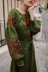 Vestido holgado elegante de estilo bohemio para mujer, vestido bordado a mano para el trabajo, escote en V, ropa de playa, vestido ucraniano 2021 - Product Image 3