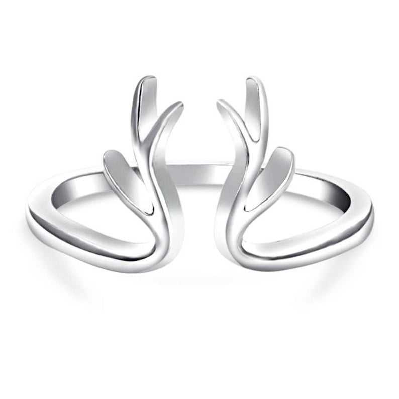 Bagues Bijoux 925 Sterling Silver Antilope Horn Band Ring