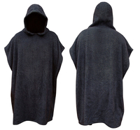 Ponco Pantai Wanita untuk Berselancar dengan Lengan dan Hoodie, Ponco Pengganti Baju Selam Pantai, Jubah Pengering Berkerudung dari Katun