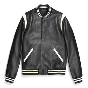 Veste d'hiver Manches en cuir Vintage Hommes Varsity Jackets New Design Letterman Sports Casual Woven Embroidery Printed - Product Image 2