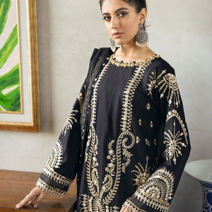 --NEW--DESIGN WITH BEAUTIFUL--ZARI---EMBROIDERY ON KURTA WITH PANT DRESS-FOR Party-wear-dress for Party/ Wedding =2021-- - Product Image 1