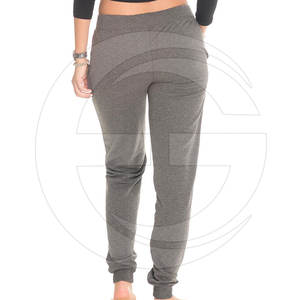 Pantalon de jogging pour femme, polaire en coton mélangé avec bordure côtelée et poches latérales Pantalon de jogging de course pour femme - Product Image 3