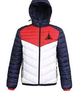 New Arrival Hot Oem Zip up Winter 100% Polyester Color Block Winter Padded <b>Hoody</b> Bomber Jackets Men - Product Image 2