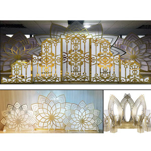 De lujo de oro Monet boda telón de fondo moderno de oro Fondo acrílico boda nuevo patrón de oro Monet boda telón de fondo - Product Image 1