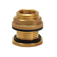 Raccords de réservoir à cloison filetés BSP en laiton, adaptateur mâle, connecteur mâle 3/8\" 1/2\" avec rondelle pour tuyauterie d'eau et plomberie