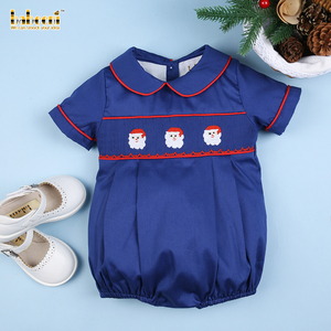 Mono de Bebé Niño de Algodón 100% Piqué Azul Marino con Estampado de Papá Noel - BB1548 - Product Image 2