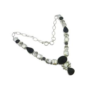 Fait à la main en argent Sterling 925 Druzy Multi collier de pierres précieuses populaire nouvelle chaîne de brin pour les femmes et les filles pour les fiançailles de mariage - Product Image 1