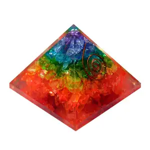 Best Quality Orgone Pyramid OEM Chakra Spiritual Orgonite Pyramids Customized With Copper Coil Meditation By Crystals Supply