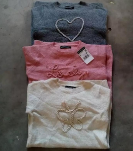 Vêtements de marque haut de gamme pour filles, pulls en tricot à manches longues, col rond, tenues décontractées en coton, pulls longs, lot de stock du Bangladesh - Product Image 6