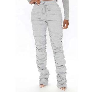 Pantalones Deportivos de Mujer, Diseño Personalizado, Verano 2026, Moda, Estilo Apilado, con Cordón, Cintura Media, Ecológicos, Poliéster/Algodón, Corte Holgado - Product Image 5