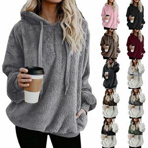 Wnab International Fuzzy Plus Size <b>Women</b> Winter Fluffy Fur Sweatshirt Hoodie Jumper <b>Cardigan</b> <b>Hooded</b> Tops Pullover - Product Image 5