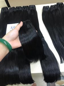 Extensions de cheveux malaisiens naturels vierges noirs, chevelures lisses, cuticules alignées, sur trame, bonne qualité - Product Image 4