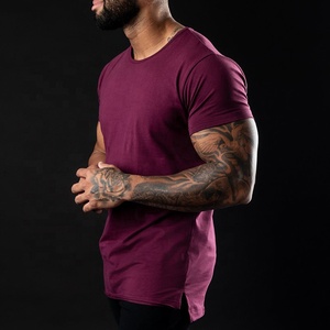 Wholesale Clothing Manufacturer Fashion T-Shirts Latest Design Custom Screen Printing Logo Long <b>back</b> Hem Round Neck T Shirts - Product Image 1