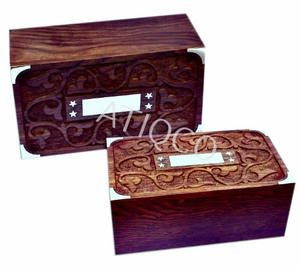 High American <b>Wooden</b> Cremation Urn Brass Motif Latest Modern Standard Cremation <b>Box</b> Top Selling Unique Wood Cremation <b>Memorial</b> - Product Image 2