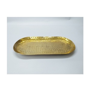 Plateau de service en aluminium pour hôtels, restaurants, cuisine, petit-déjeuner, couleur or, forme rectangulaire finie - Product Image 6