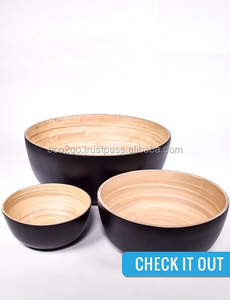 Free Sample Spun Bamboo Bowl Vietnam/ Bamboo Salad Bowl <b>Set</b> With <b>Cheap</b> Price and High Quality From Manufacturer Eco2go Vietnam - Product Image 1