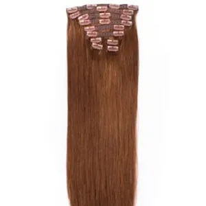 100% capelli umani indiani vergini migliore Clip sui capelli In vera estensione indiana a buon mercato con Clip di capelli umani grezzi