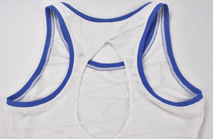 Camiseta sin mangas de algodón blanca personalizada para mujer, Camiseta corta Sexy holgada con cuello redondo, Camiseta deportiva de entrenamiento de gimnasio con decoración de encaje ahuecada - Product Image 6