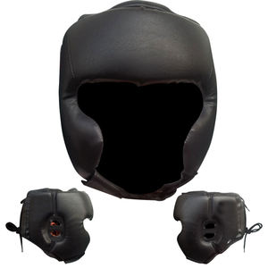 Protector de cabeza de boxeo profesional con logotipo personalizado, transpirable, cuero PU, entrenamiento de Taekwondo MMA, embalaje de bolsa de polietileno de Color personalizado - Product Image 3