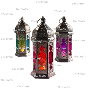 Glass And Metal Silver Color Hanging <b>Lantern</b> <b>Set</b> Of Three Different Sizes <b>Lantern</b> For Home Decor Accessories - Product Image 5