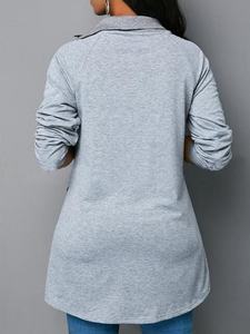 EVERGLOW-sudaderas con capucha de Color puro para mujer, Tops informales a la moda, jerséis con cremallera, blusa de talla grande para Otoño e Invierno - Product Image 3