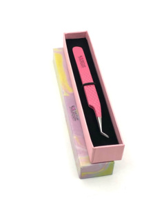 Professionnel nouveau Design rose poudre revêtement 45 degrés diamant poignée en acier inoxydable Extension de cils pince à épiler Instruments de beauté - Product Image 4