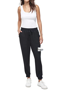 Wholesale <b>Women</b> Knit <b>Jogger</b> Apparel Stocks Casual <b>Pants</b> 100% Rayon Stock Lots Drawstring closure Sourcing From Bangladesh - Product Image 2