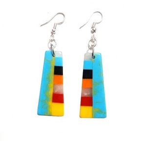 Brand New Women's Trendy Wedding Statement <b>Acrylic</b> Lucite Earrings Quality Handicrafts Resin Inlay Rectangle Pearl Drop Fashion - Product Image 2