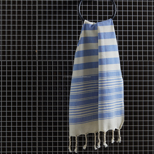 Essuie-mains turc Peshkir, 45x90cm 17x35 "fait à la main en Turquie commerce équitable bleu marine Anatolie Design - Product Image 3