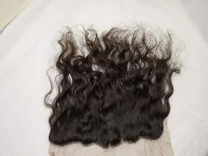 100% cabello humano indio Remy sin cierre Frontal de animales cutícula alineada virgen brasileño 12 onda del cuerpo onda de agua Natural recto - Product Image 6