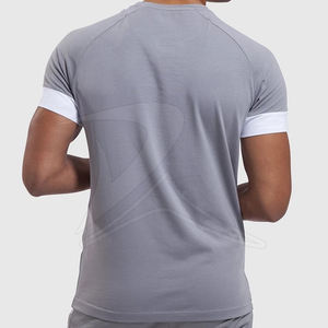 Custom Made O-Neck T-Shirt Men Durable Breathable Knitted Short Sleeves Solid Color Plus Size <b>Compression</b> Eco-Friendly - Product Image 2
