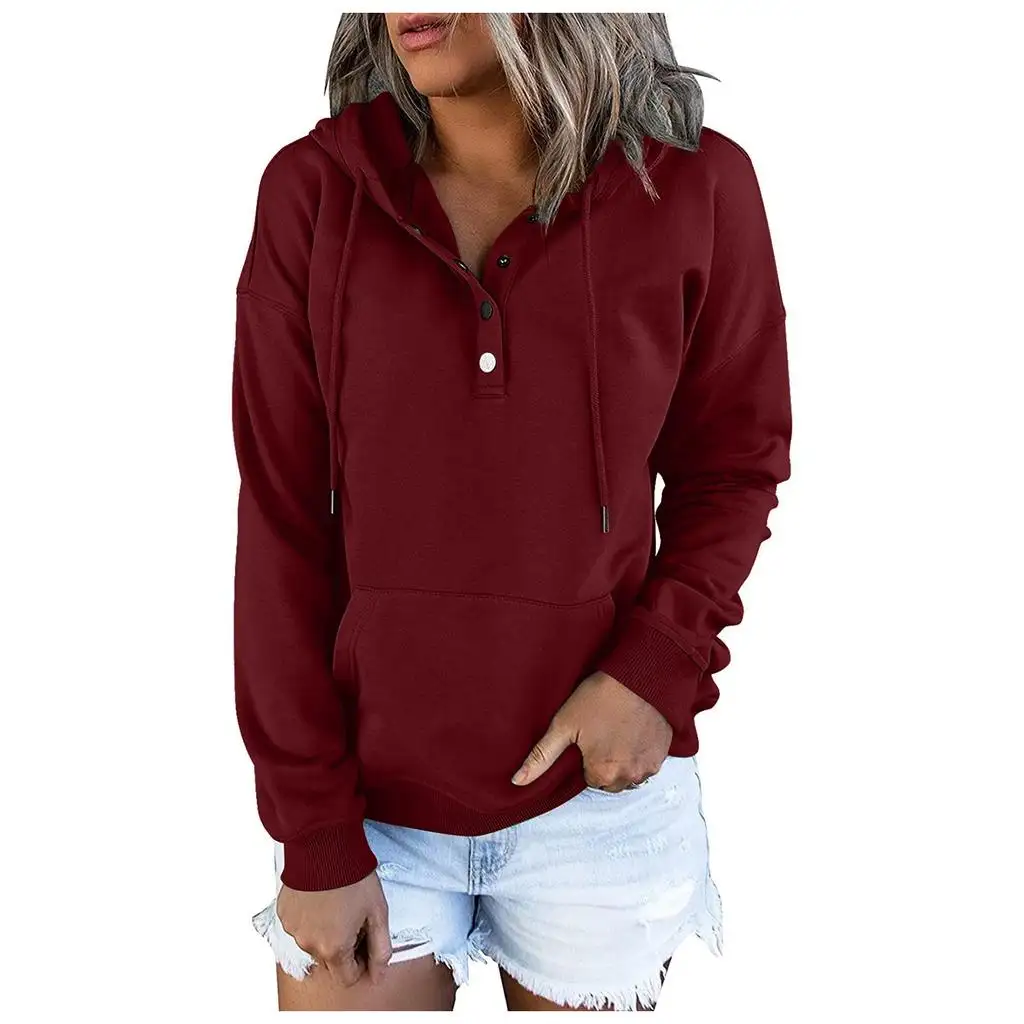 Wholesale Pakistan Manufacturer Plus Size Women Plain Loose Hooded Sweater Hoodie Long Sleeve Pullover Coat Wool Sweater