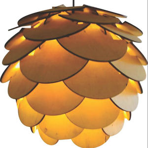 โคมไฟไม้แกะสลักเลเซอร์ลายบิดเกลียวสำหรับห้องนั่งเล่น - Product Image 2