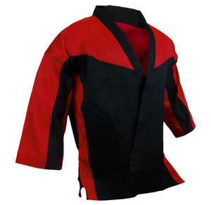 Kimono de Taekwondo GSC Sportif Noir et Rouge à Col Ouvert, 100% Polyester Léger, pour Compétition Freestyle et Arts Martiaux - Product Image 2