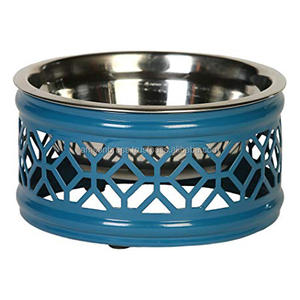 Soporte perforado de hierro y Metal, tazón para perro de acero inoxidable - Product Image 1