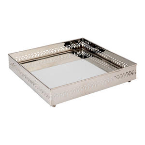 Bandeja DE SERVICIO DE ESPEJO octogonal de plata moderna más vendida, plato de Metal elegante hecho a mano para uso doméstico, plato de diseño elegante al por mayor - Product Image 2