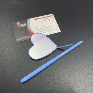 Mini espejo de pestañas de acero inoxidable con forma de corazón personalizado con logotipo personalizado para extensión de pestañas postizas, uso de bolsillo de belleza - Product Image 5