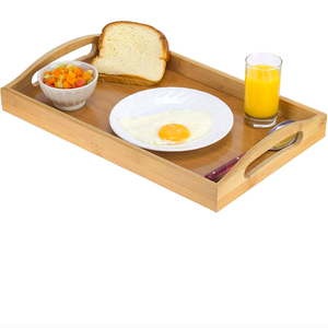 Rectangular <b>Wooden</b> Serving <b>Tray</b> for Breakfast Serving <b>With</b> <b>Handle</b> Home Decor Restaurant Hotel Manufacturer and Supplier - Product Image 1