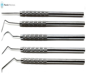 Juego de 5 sondas dentales Explorer Instruments Acero inoxidable Titanio Clip manual Instrumentos de examen Higiene Limpieza Examen - Product Image 2