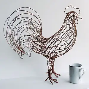 Rex the Rooster Wire Sculpture - right