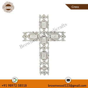 Croix religieuse en bois de qualité supérieure à la main motif sculpté Crucifix ornement suspendu décoration chrétienne excellente qualité pour la maison - Product Image 2